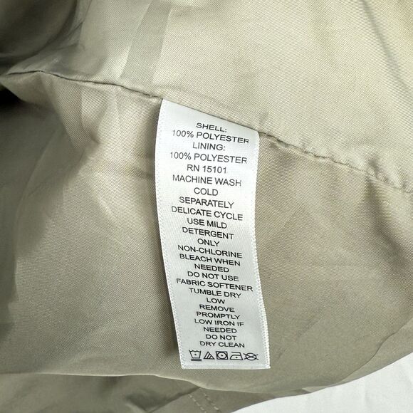 Liz Claiborne NY Green Lined Rain Windbreaker Coat Hooded Coat Womens Size M - Picture 16 of 16